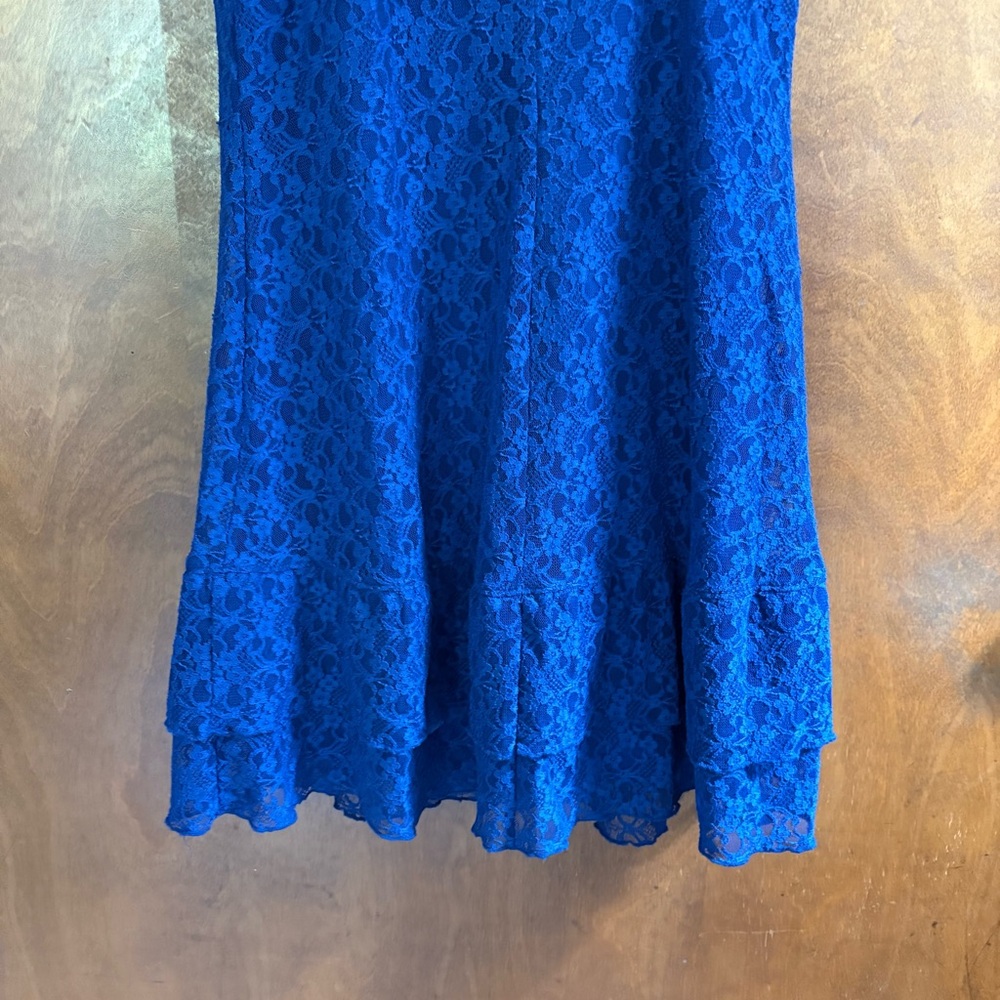 Aeropostale Blue Sheer Mesh Lace Trim Babydoll Cami Slip Dress Y2K Fairy NWT Mod - Picture 13 of 14